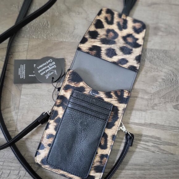 LEOPARED PRINT MINI CROSSBODY BAG WITH BLACK TASSEL - NEW WITH TAGS - Picture 2 of 4